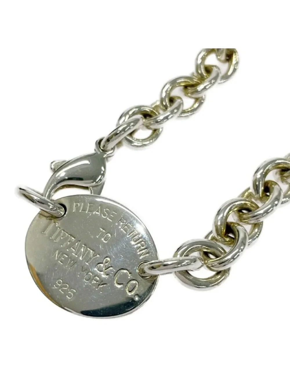 Tiffany & Co Silver Return to Tiffany Oval Tag Necklace